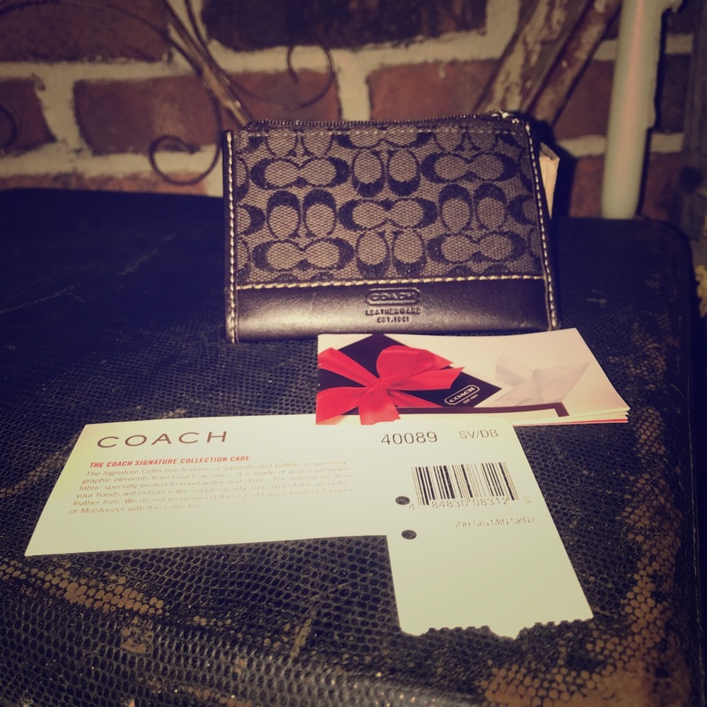 Coach Signature Mini Skinny ID Case NWT